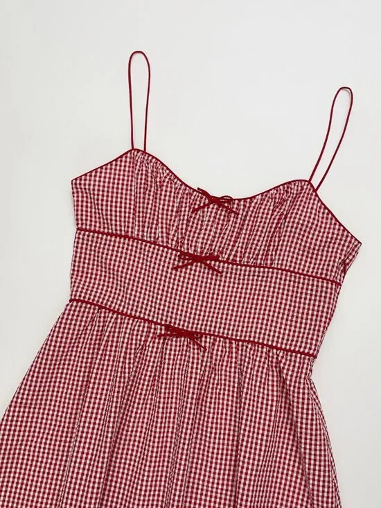 DÔEN Belline Gingham Tie Midi-Dress - Picture 5 of 14